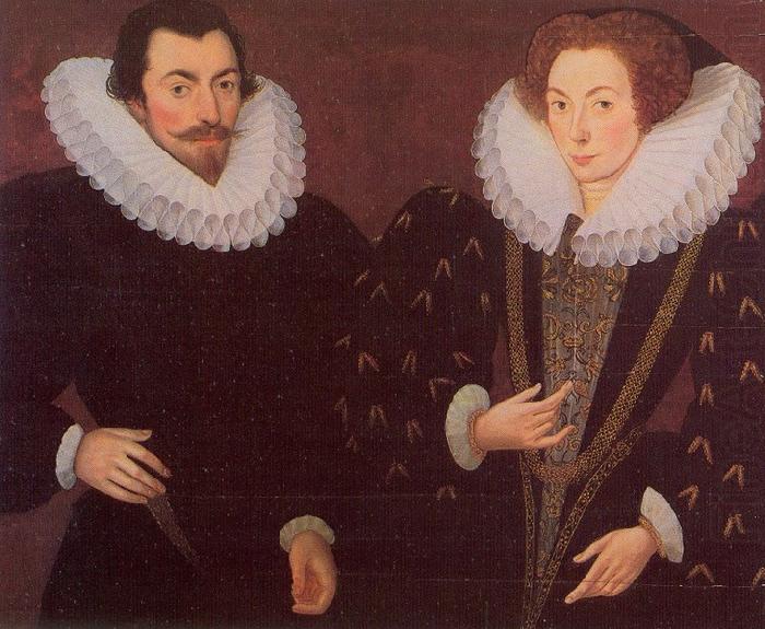Hieronimo Custodis Sir John Harington and his wfie, Mary Rogers, Lady Harington china oil painting image